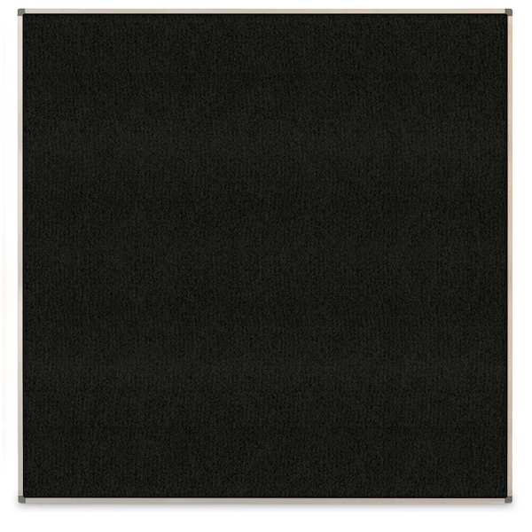 United Visual Products Corkboard, Fabric, Blk, Black, 1 Door, 36x36" UV302-BLACK-BLACK - main